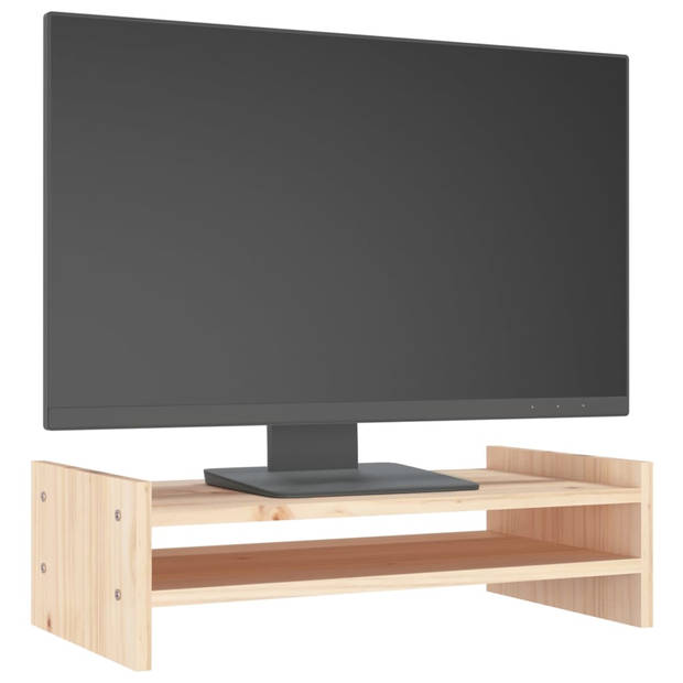 vidaXL Monitorstandaard 50x27x15 cm massief grenenhout