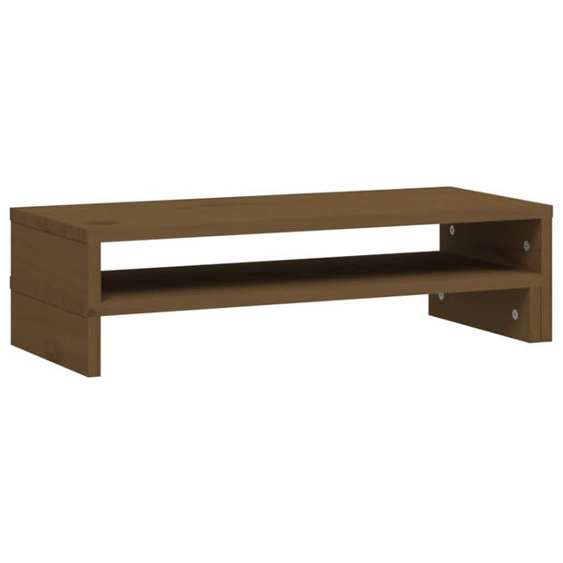 vidaXL Monitorstandaard (52-101)x22x14 cm grenenhout honingbruin