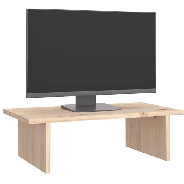 vidaXL Monitorstandaard 50x27x15 cm massief grenenhout