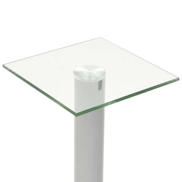 vidaXL Speakerstandaarden zuil-ontwerp gehard glas zilver 2 st