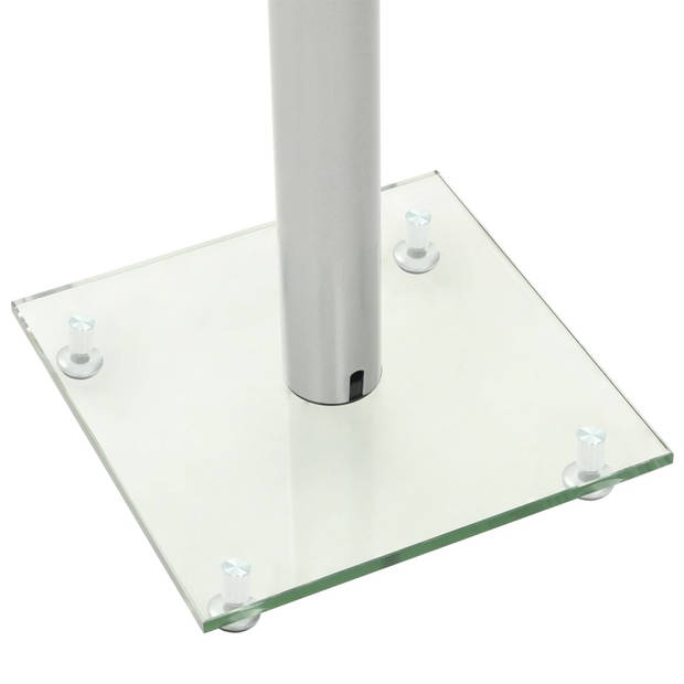 vidaXL Speakerstandaarden zuil-ontwerp gehard glas zilver 2 st