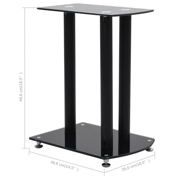 vidaXL Speaker standaard 2 st aluminium veiligheidsglas zwart