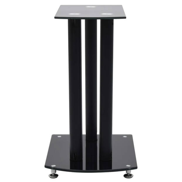 vidaXL Speaker standaard 2 st aluminium veiligheidsglas zwart