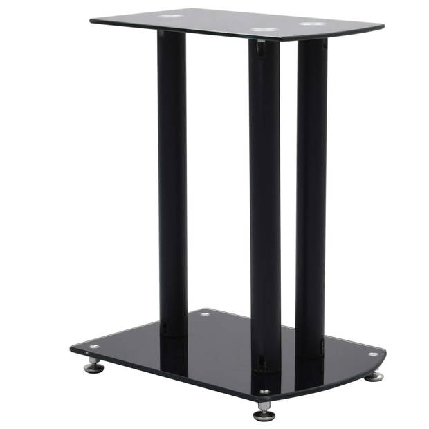 vidaXL Speaker standaard 2 st aluminium veiligheidsglas zwart