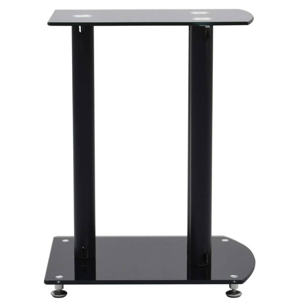 vidaXL Speaker standaard 2 st aluminium veiligheidsglas zwart