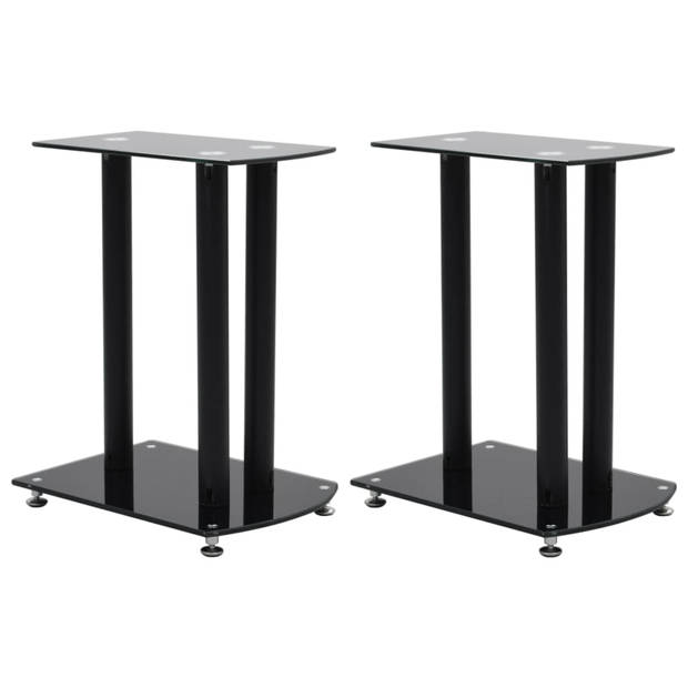 vidaXL Speaker standaard 2 st aluminium veiligheidsglas zwart