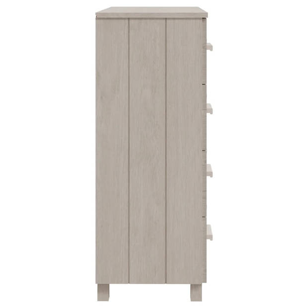 The Living Store HAMAR Dressoir - 79 x 40 x 103.5 cm - Massief Grenenhout - 4 lades