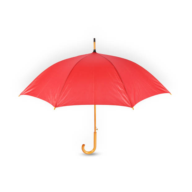 Paraplu met houten handvat - paraplu's - Houten Paraplu - Kwaliteit paraplu Rood