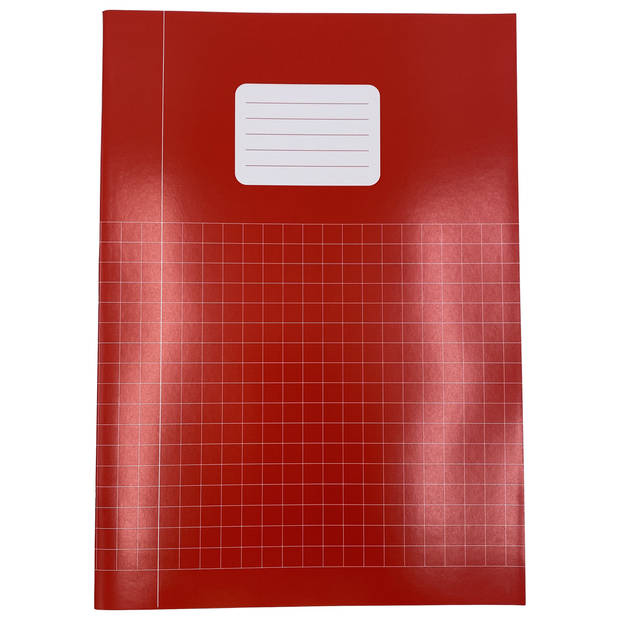 DULA Schriften - A4 formaat Ruit 10 mm - Rood Blauw Zwart - 5 pak - Schoolschrift geruit