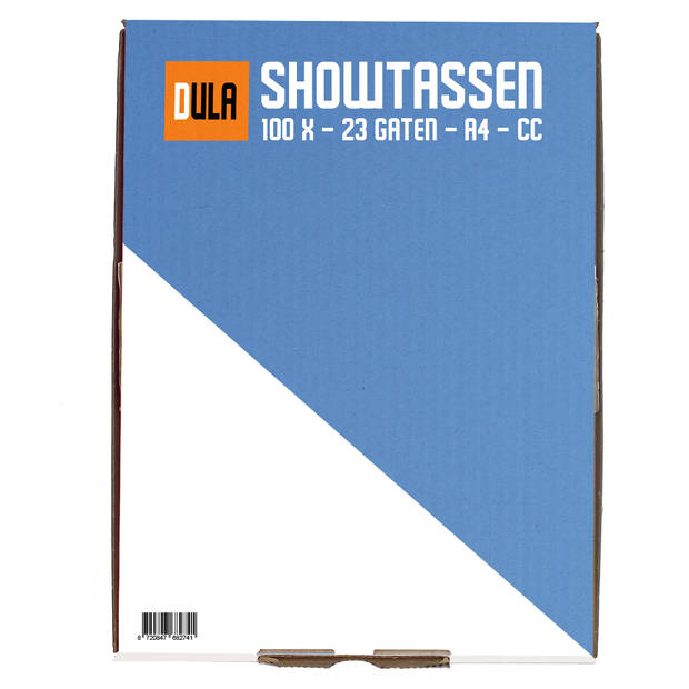DULA Showtassen - Insteekhoezen - 100 stuks - Glashelder - A4 - 23 gaten - Showtas PP