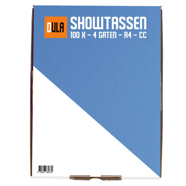 DULA Showtassen - Insteeekhoezen - 100 stuks - Glashelder - A4 - 4 gaten - Showtas PP