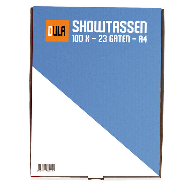 DULA Showtassen - Insteekhoezen - 100 stuks - Nerf - A4 - 23 gaten - Showtas PP