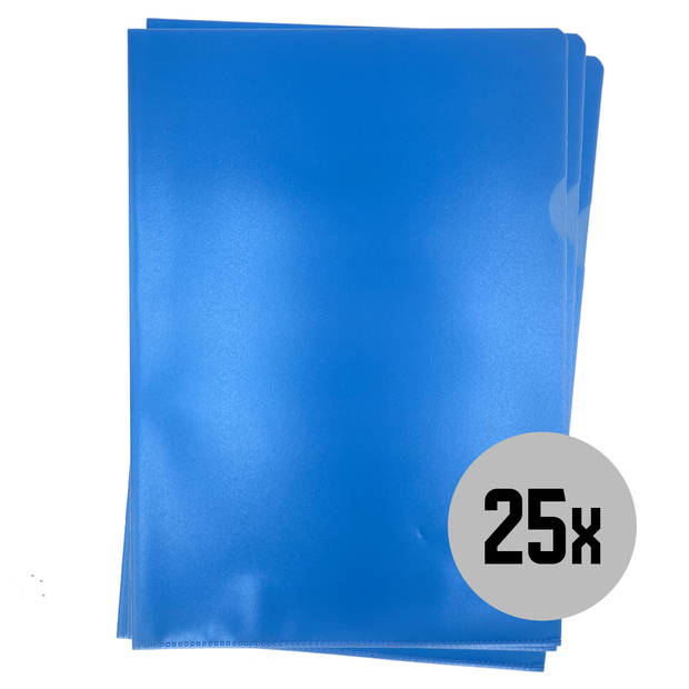 DULA - L-mappen - Insteekmappen - A4 - Blauw - Nerf - 25 stuks - L-Map