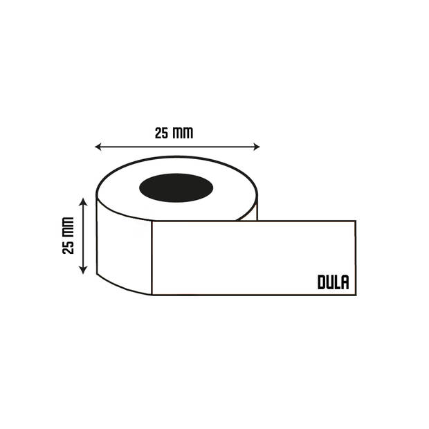 DULA Dymo Compatible labels - Wit - S0929120 - Vierkante etiketten - 10 rollen - 25 x 25 mm - 750 labels per rol