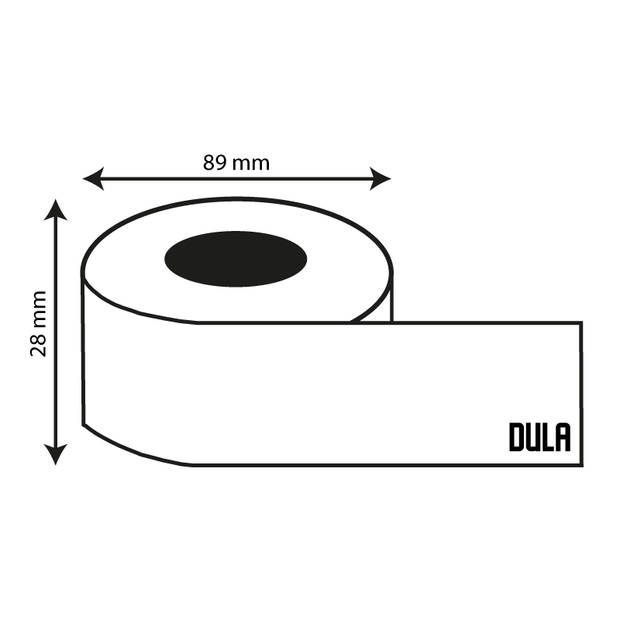 DULA Dymo Compatible labels - Wit - 99010 - S0722370 - Adresetiketten - 100 rollen - 28 x 89 mm - 130 labels per rol