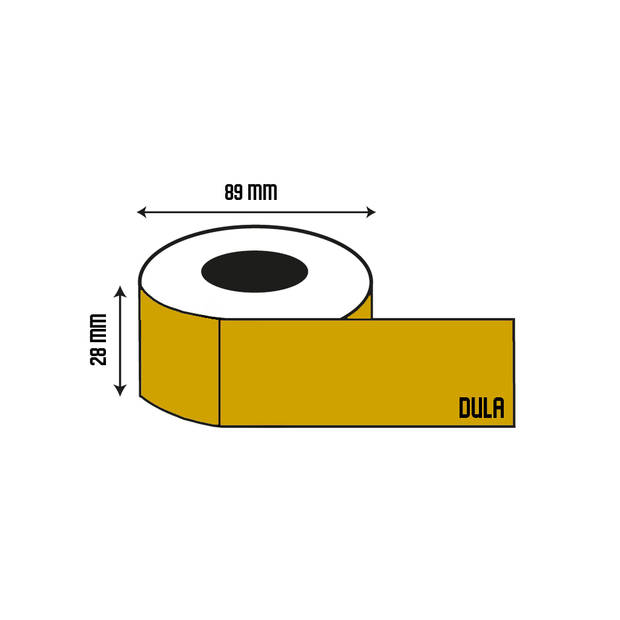 DULA Dymo Compatible labels - Goud- 99010 - S0722370 - Adresetiketten - 3 rollen - 28 x 89 mm - 130 labels per rol