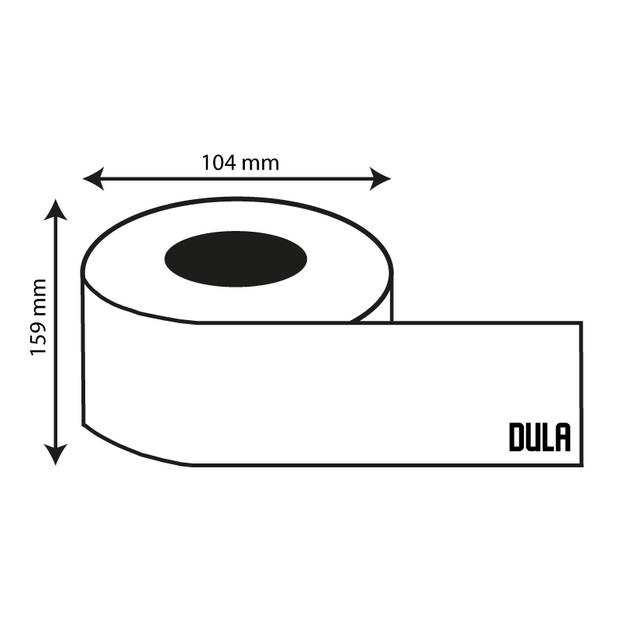 DULA Dymo Compatible labels - Wit - S0904980 - Grote verzendetiketten - 3 rollen - 104 x 159 mm - 220 labels per rol