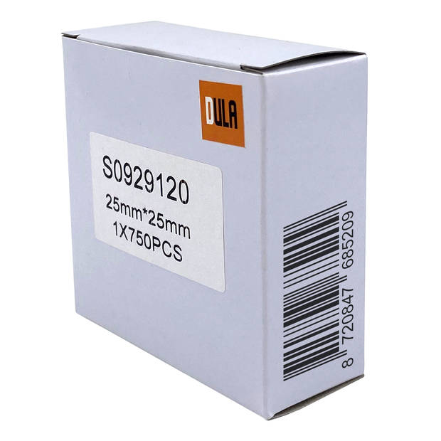 DULA Dymo Compatible labels - Wit - S0929120 - Vierkante etiketten - 1 rol - 25 x 25 mm - 750 labels per rol