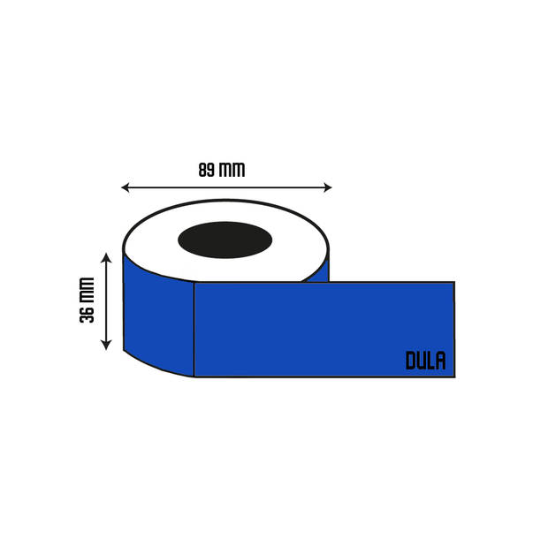 DULA Dymo Compatible labels - Blauw - 99012 - S0722400 - Adresetiketten - 10 rollen - 36 x 89 mm - 260 labels per rol