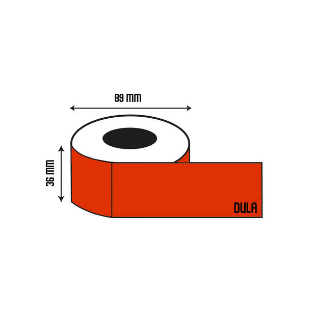 DULA Dymo Compatible labels - Rood - 99012 - S0722400 - Adresetiketten - 10 rollen - 36 x 89 mm - 260 labels per rol