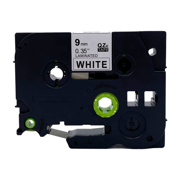 DULA Brother Compatible label tape- Tze-221 - 1 cassette - Brother P-Touch - Zwart op wit - 9mm x 8m
