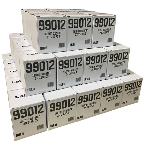 DULA Dymo Compatible labels - Wit - 99012 - S0722400 - Adresetiketten - 100 rollen - 36 x 89 mm - 260 labels per rol