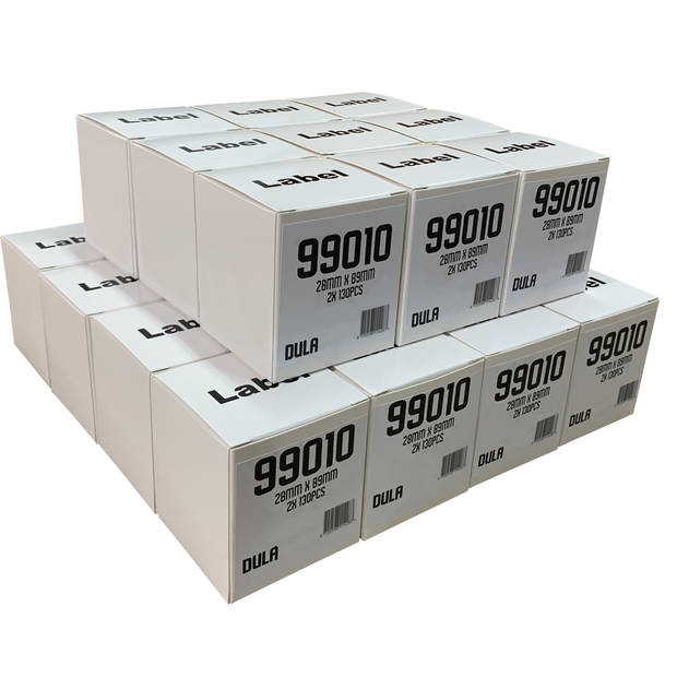 DULA Dymo Compatible labels - Wit - 99010 - S0722370 - Adresetiketten - 50 rollen - 28 x 89 mm - 130 labels per rol