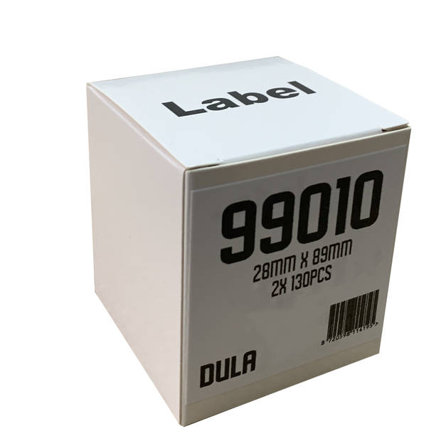 DULA - Dymo Compatible Labels Wit 99010 - 89 x 28 mm - 130 Etiketten per Rol - Adresetiketten S0722370 - 2 Rollen