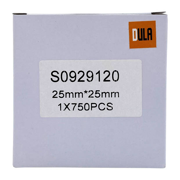 DULA Dymo Compatible labels - Wit - S0929120 - Vierkante etiketten - 3 rollen - 25 x 25 mm - 750 labels per rol