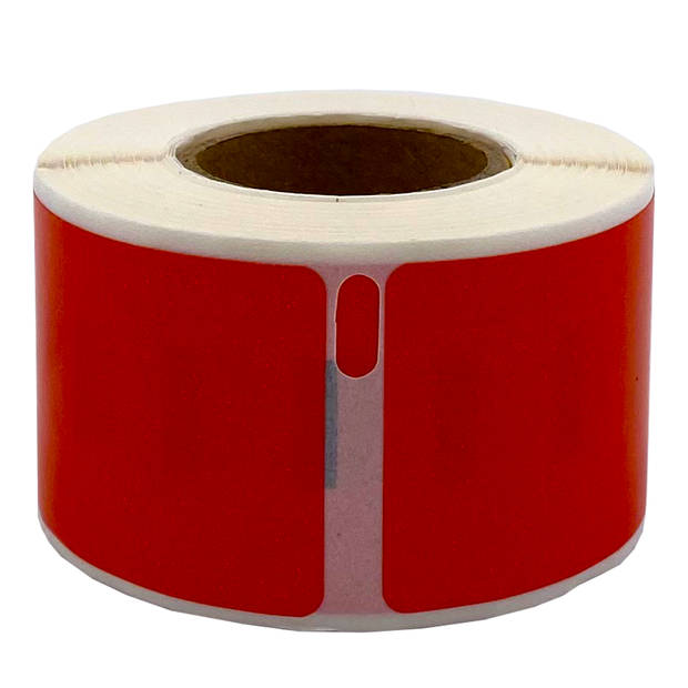 DULA Dymo Compatible labels - Rood - 99010 - S0722370 - Adresetiketten - 1 rol - 28 x 89 mm - 130 labels per rol