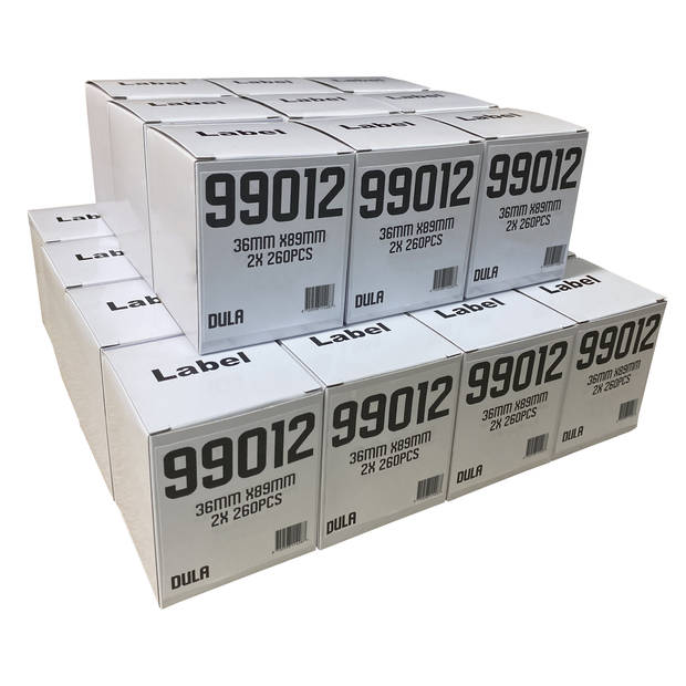 DULA Dymo Compatible labels - Wit - 99012 - S0722400 - Adresetiketten - 50 rollen - 36 x 89 mm - 260 labels per rol