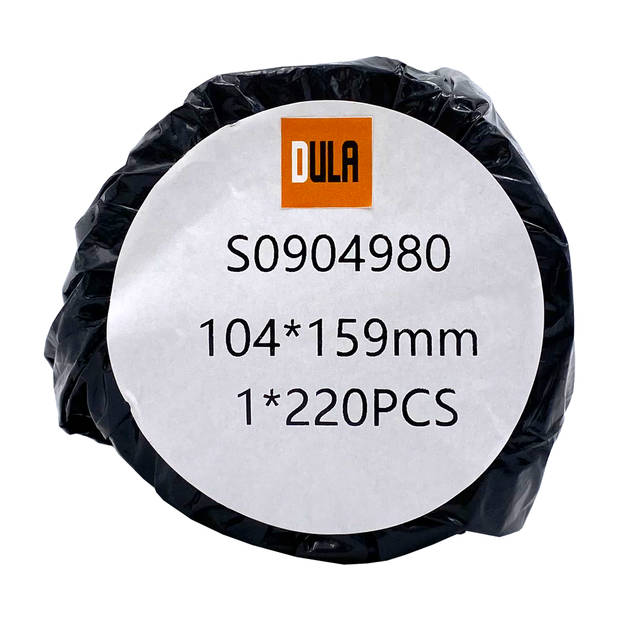 DULA Dymo Compatible labels - Wit - S0904980 - Grote verzendetiketten - 3 rollen - 104 x 159 mm - 220 labels per rol