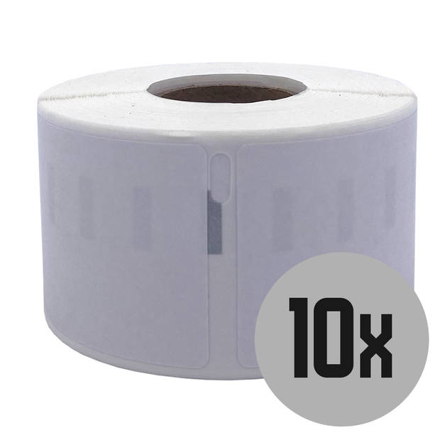 DULA Dymo Compatible labels - Wit - 99012 - S0722400 - Adresetiketten - 10 rollen - 36 x 89 mm - 260 labels per rol