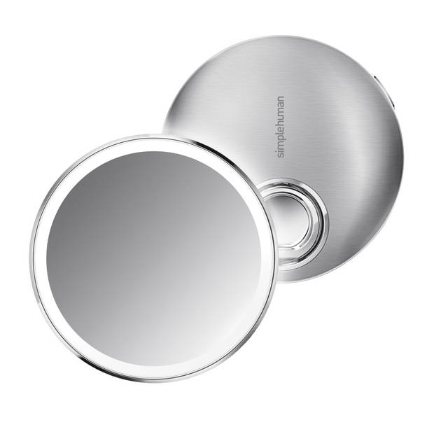 Simplehuman - Spiegel met Sensor, Compact, 3x Vergroting, Zilver - Simplehuman