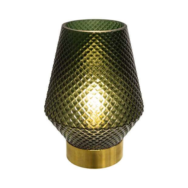 LED-lamp Green - Groen - Goud - Werkt op batterijen (incl. lamp) - Ø12 x18 cm