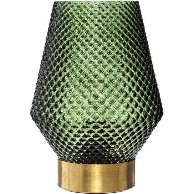 LED-lamp Green - Groen - Goud - Werkt op batterijen (incl. lamp) - Ø12 x18 cm