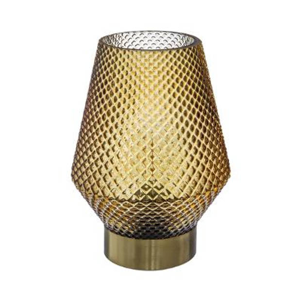 LED-lamp Ocre - Oker Geel - Goud - Werkt op batterijen (incl. lamp) - Ø12 x17 cm