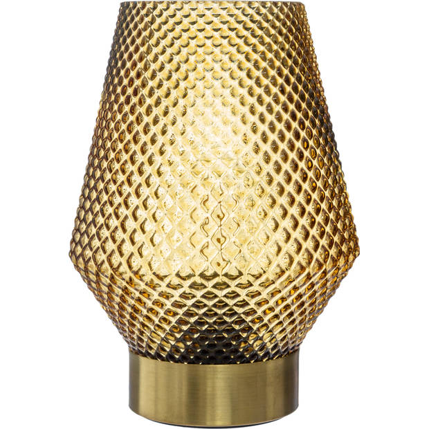 LED-lamp Ocre - Oker Geel - Goud - Werkt op batterijen (incl. lamp) - Ø12 x18 cm