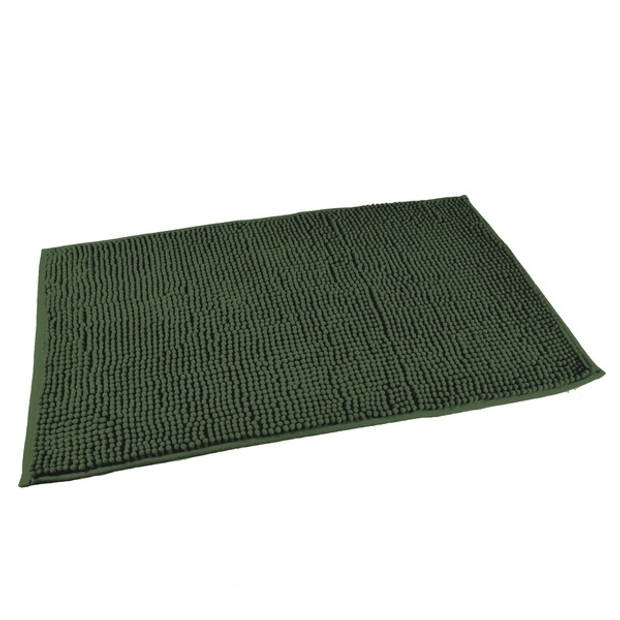 Badmat Chenille Laagpolig Tijm Groen - 75 x 45 cm