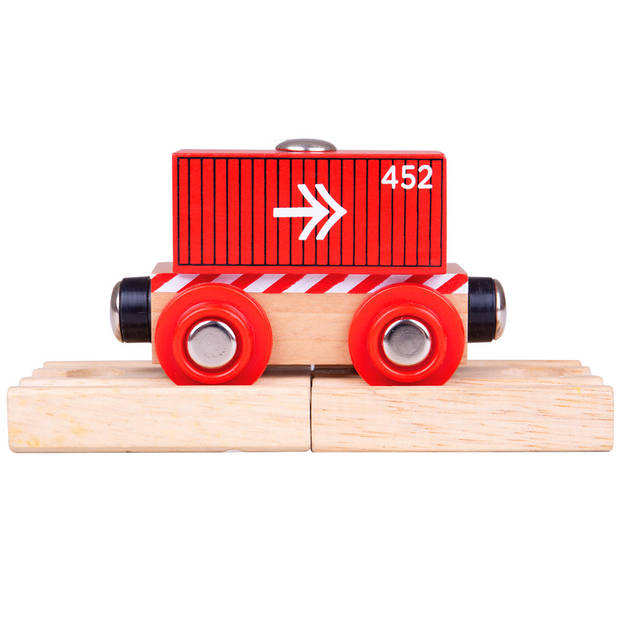 Bigjigs Containerwagen Rood (4)