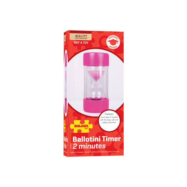 Bigjigs zandloper Ballotini Timer 2 Minuten - 16,5 cm hoog