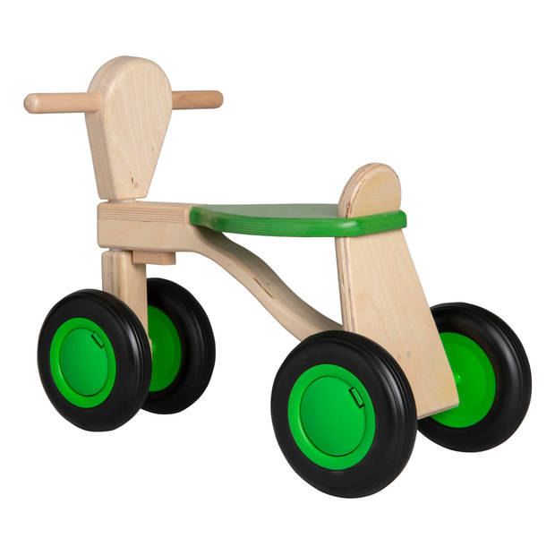 Van Dijk Toys berken houten loopfiets vanaf 1 jaar - Groen (Kinderopvang kwaliteit)