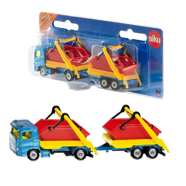 SIKU speelgoed vrachtwagen met trailer & containers - 1695