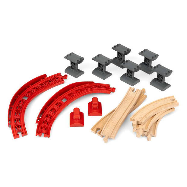 Brio gebogen treinrails set oplopend 16-delig - 33995