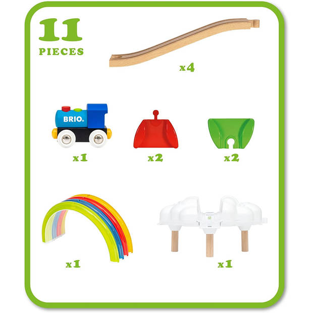 Brio Mijn Eerste Treinbaan Lichtgevende Regenboog Set - 11-delig