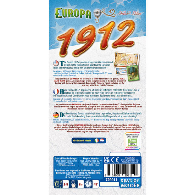 Days of Wonder Ticket to Ride - Europa 1912