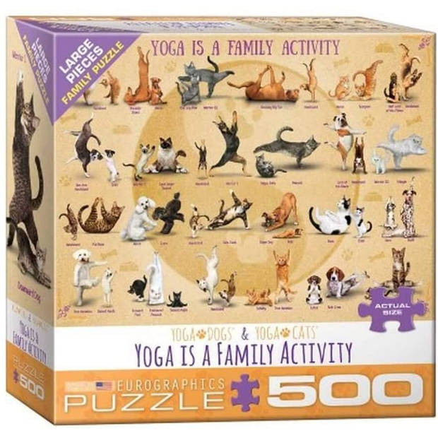 Eurographics puzzel Yoga is a Family Activity - 500 stukjes