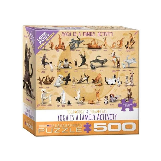 Eurographics puzzel Yoga is a Family Activity - 500 stukjes