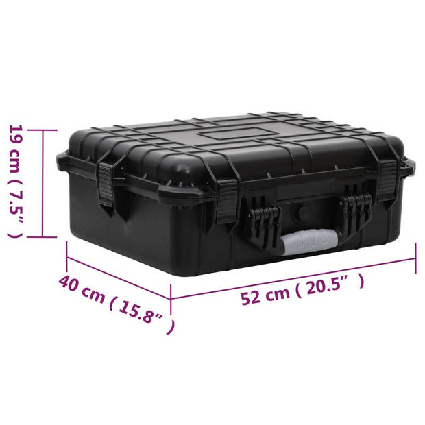 The Living Store Hard Case - Flightcase - Zwart - 52x40x19 cm - Meervoudige bescherming