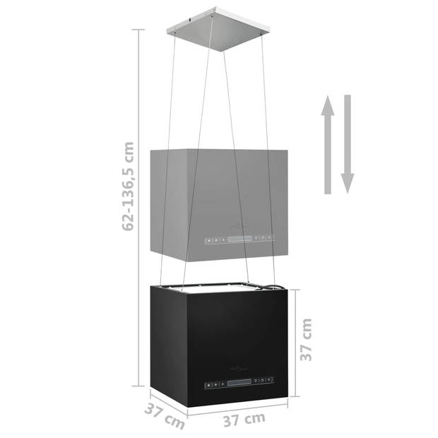 vidaXL Afzuigkap hangend met aanraaksensor LCD 37 cm staal